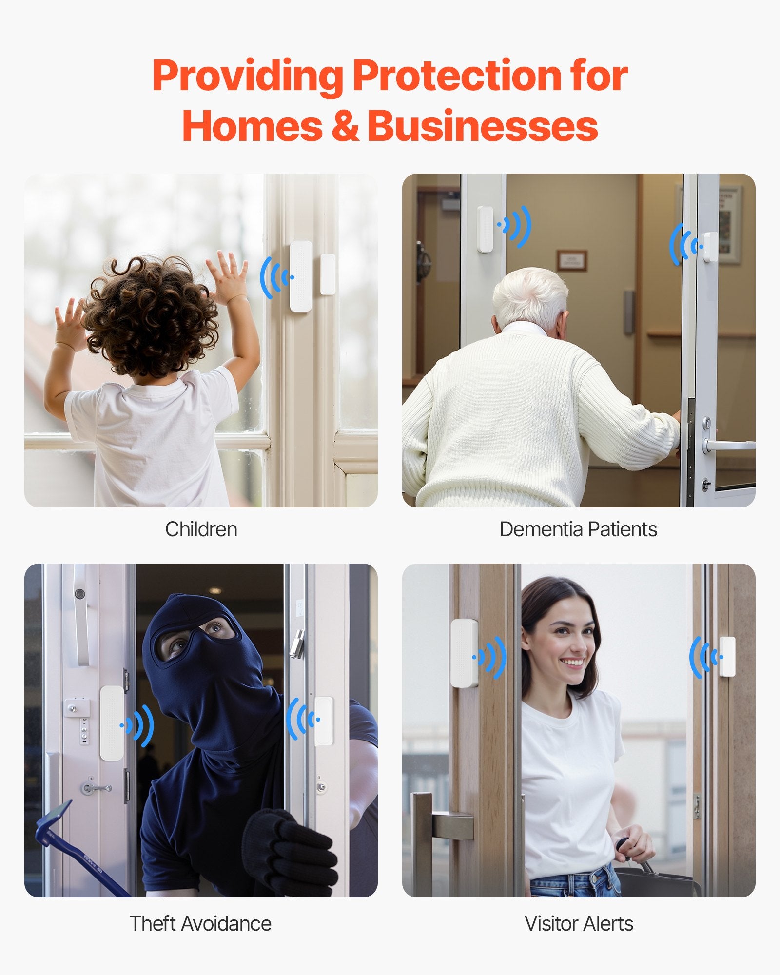 Door Chime, DC 12V, Wireless Door Open Contact Sensor Alarm Chime With 656 Ft Range, 58 Chimes & 5 Adjustable Volume, Doors Ringer Alert For Business, Store, Home, Office When Entering