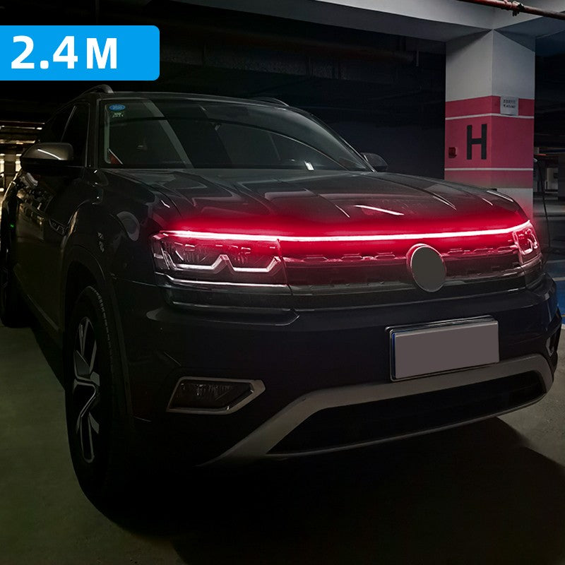 LED Daytime Running Light Scan Starting Car Hood Decorative Lights DRL Auto Engine Hood Guide Decorative Ambient Lamp 12V