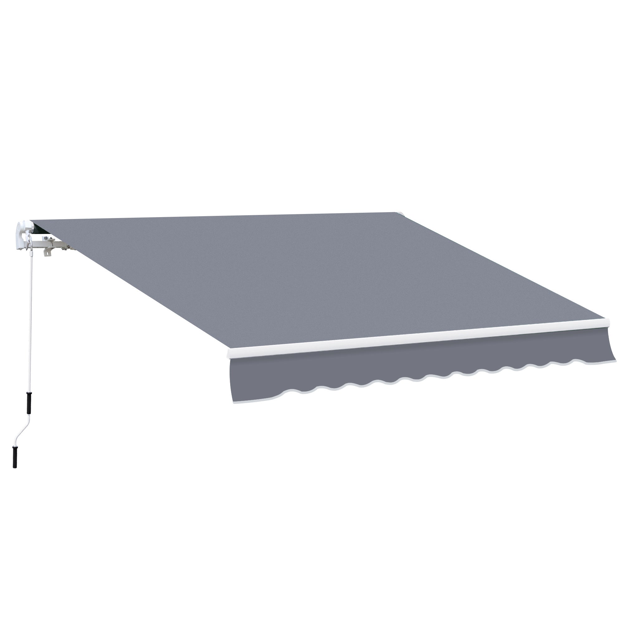 Outsunny Manual Retractable Awning, Size 4m X3m Grey