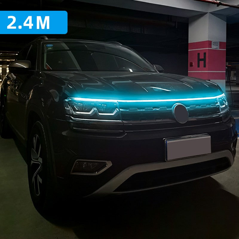 LED Daytime Running Light Scan Starting Car Hood Decorative Lights DRL Auto Engine Hood Guide Decorative Ambient Lamp 12V