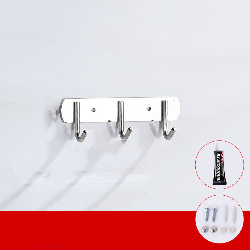 Punch-free Thickened Stainless Steel Hook Rack Kitchen Utensils Row Hook Storage